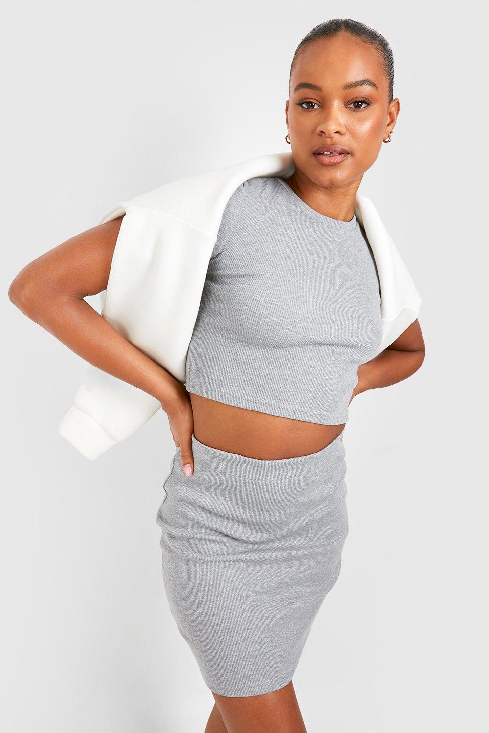 Grey pencil 2025 skirt boohoo